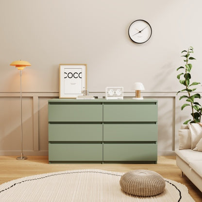 Green Large 6-drawer Cabinet Dressing Table