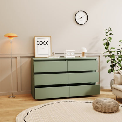 Green Large 6-drawer Cabinet Dressing Table