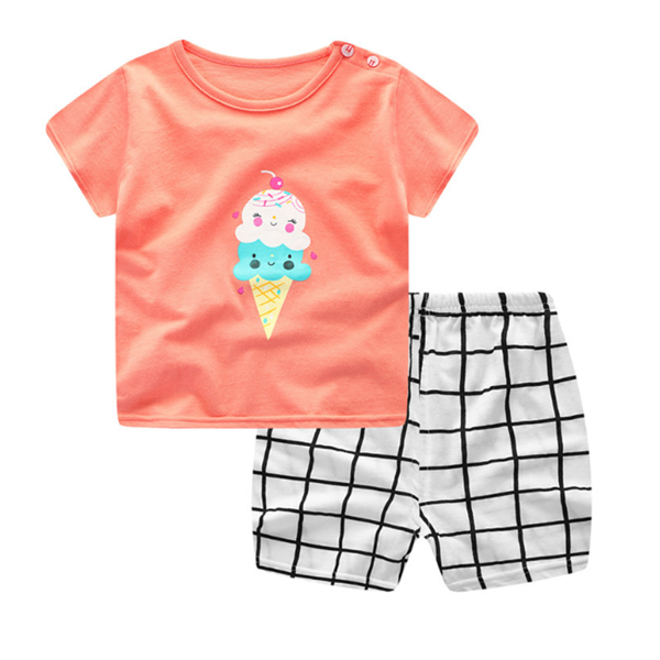 Cartoon Clothing Baby Boy Summer Clothes T-shirt Baby Girl Casual Clothing Sets