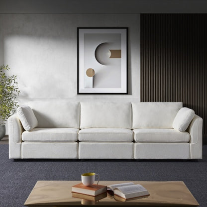 Modular Sofa Grey Chenille Fabric, Simple And Grand, The Seat And Back Is Very Soft. This Is Also A KNOCK DOWN Sofa