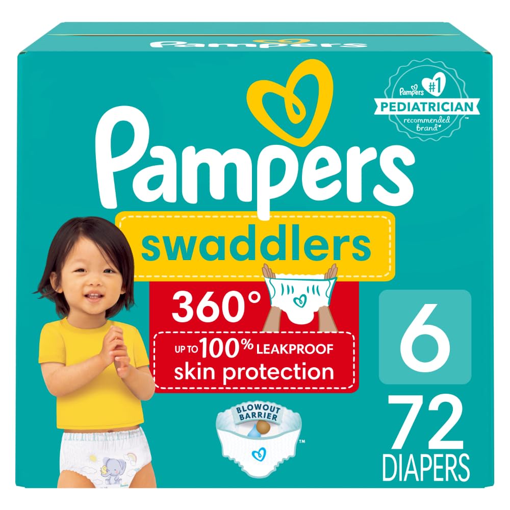 Pampers Swaddlers 360 Pull-On Diapers, Size 3, 156 Count, One Month Supply, for up to 100% Leakproof Skin Protection and Easy Changes