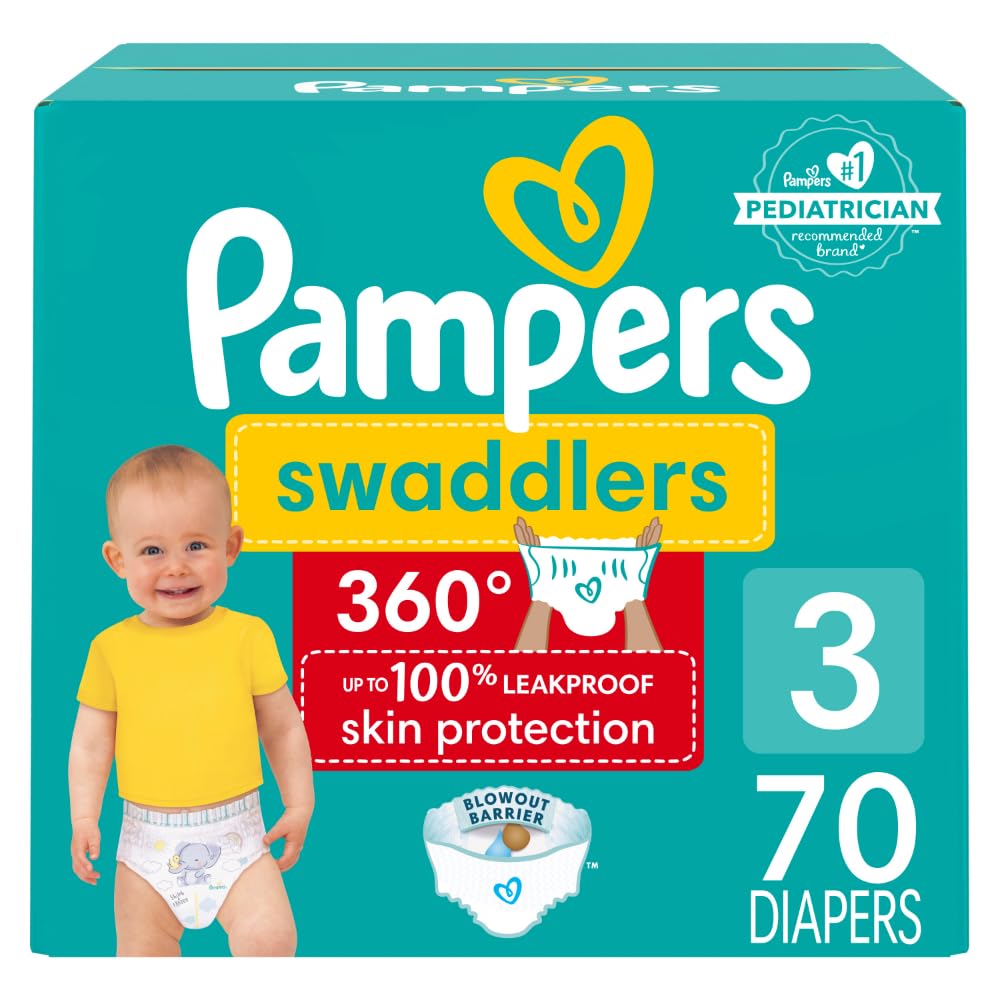 Pampers Swaddlers 360 Pull-On Diapers, Size 3, 156 Count, One Month Supply, for up to 100% Leakproof Skin Protection and Easy Changes