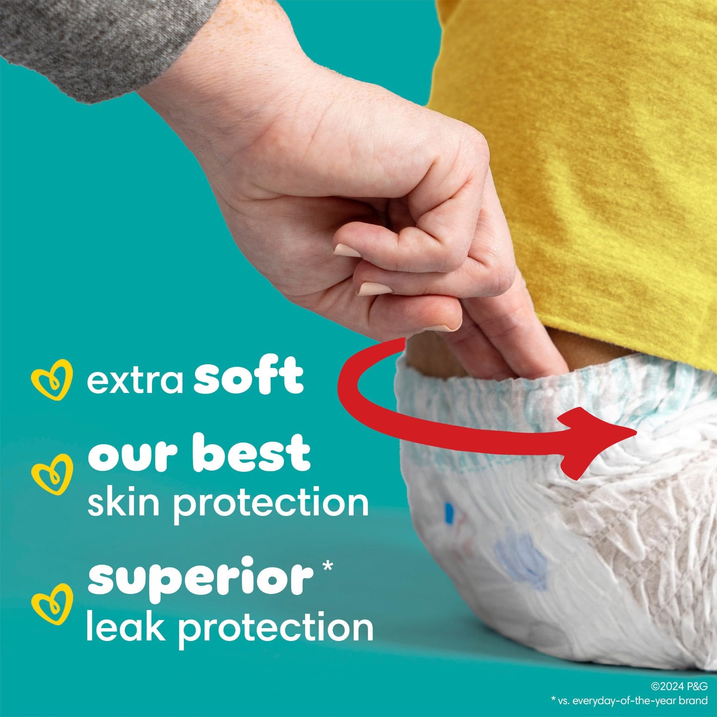 Pampers Swaddlers 360 Pull-On Diapers, Size 3, 156 Count, One Month Supply, for up to 100% Leakproof Skin Protection and Easy Changes