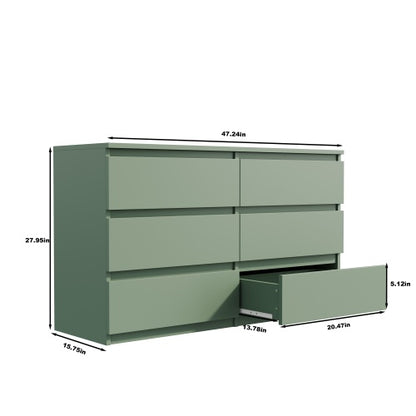 Green Large 6-drawer Cabinet Dressing Table